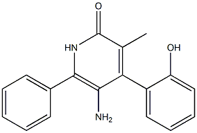 5-Amino-4-(2-hydroxyphenyl)-3-methyl-6-phenylpyridin-2(1H)-one Struktur