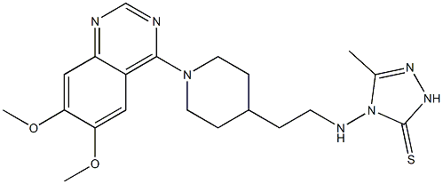 4-[2-[1-(6,7-Dimethoxyquinazolin-4-yl)piperidin-4-yl]ethyl]amino-5-methyl-2,4-dihydro-3-thioxo-3H-1,2,4-triazole Struktur