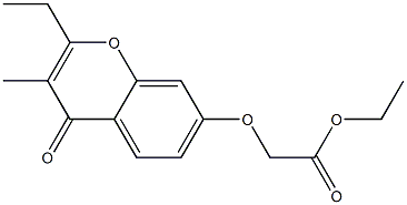 [(2-Ethyl-3-methyl-4-oxo-4H-1-benzopyran-7-yl)oxy]acetic acid ethyl ester Struktur