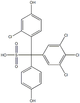 (2-Chloro-4-hydroxyphenyl)(3,4,5-trichlorophenyl)(4-hydroxyphenyl)methanesulfonic acid Struktur