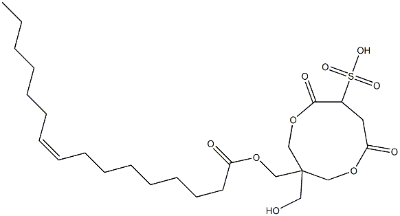 Palmitoleic acid [1-(hydroxymethyl)-4,7-dioxo-6-sulfo-3,8-dioxacyclononan-1-yl]methyl ester Struktur