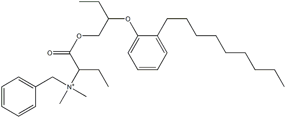 N,N-Dimethyl-N-benzyl-N-[1-[[2-(2-nonylphenyloxy)butyl]oxycarbonyl]propyl]aminium Struktur