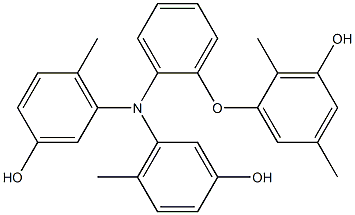 N,N-Bis(3-hydroxy-6-methylphenyl)-2-(3-hydroxy-2,5-dimethylphenoxy)benzenamine Struktur