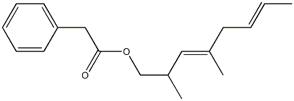 Phenylacetic acid 2,4-dimethyl-3,6-octadienyl ester Struktur