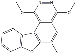 1,4-Dimethoxy-6-methyl-2,3-diaza-7-oxa-7H-benzo[c]fluorene Struktur