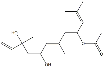 (6E)-3,7,11-Trimethyl-1,6,10-dodecatriene-3,5,9-triol 9-acetate Struktur