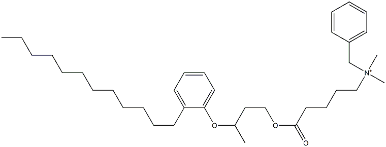 N,N-Dimethyl-N-benzyl-N-[4-[[3-(2-dodecylphenyloxy)butyl]oxycarbonyl]butyl]aminium Struktur