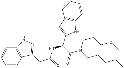 N-[(S)-1-(1H-Indol-2-yl)-2-[(3-methoxypropyl)pentylamino]-2-oxoethyl]-1H-indole-3-acetamide Struktur