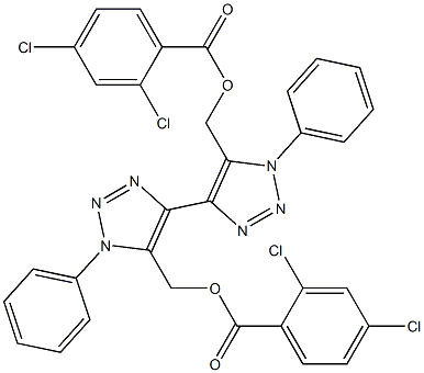 1,1'-Diphenyl-5,5'-bis[(2,4-dichlorobenzoyloxy)methyl]-4,4'-bi(1H-1,2,3-triazole) Struktur