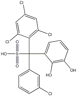 (3-Chlorophenyl)(2,4,6-trichlorophenyl)(2,3-dihydroxyphenyl)methanesulfonic acid Struktur