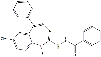 N'-(1-Methyl-7-chloro-5-phenyl-1H-1,3,4-benzotriazepin-2-yl)benzhydrazide Struktur