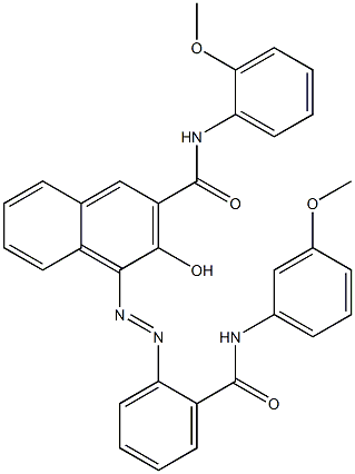 4-[[2-[[(3-Methoxyphenyl)amino]carbonyl]phenyl]azo]-3-hydroxy-N-(2-methoxyphenyl)-2-naphthalenecarboxamide Struktur