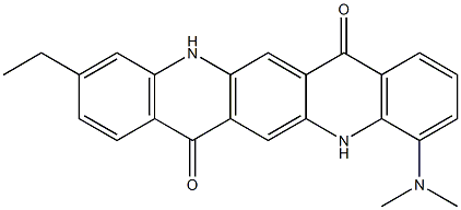 4-(Dimethylamino)-10-ethyl-5,12-dihydroquino[2,3-b]acridine-7,14-dione Struktur