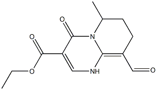 9-Formyl-6-methyl-4-oxo-1,6,7,8-tetrahydro-4H-pyrido[1,2-a]pyrimidine-3-carboxylic acid ethyl ester Struktur