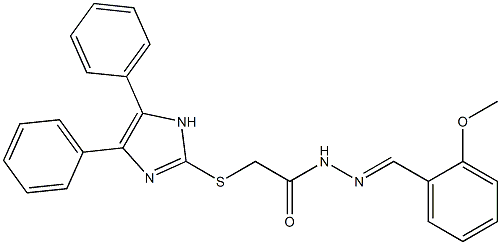 N'-[2-Methoxybenzylidene]-2-[(4,5-diphenyl-1H-imidazol-2-yl)thio]acetohydrazide Struktur