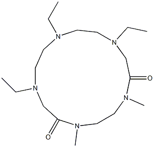 2,5-Dimethyl-8,11,14-triethyl-2,5,8,11,14-pentaazacyclopentadecane-1,6-dione Struktur