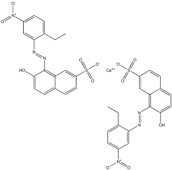 Bis[1-[(2-ethyl-5-nitrophenyl)azo]-2-hydroxy-7-naphthalenesulfonic acid]calcium salt Struktur