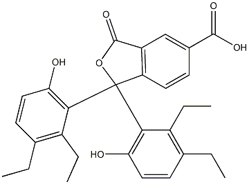 1,1-Bis(2,3-diethyl-6-hydroxyphenyl)-1,3-dihydro-3-oxoisobenzofuran-5-carboxylic acid Struktur