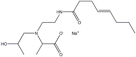 2-[N-(2-Hydroxypropyl)-N-[2-(4-octenoylamino)ethyl]amino]propionic acid sodium salt Struktur