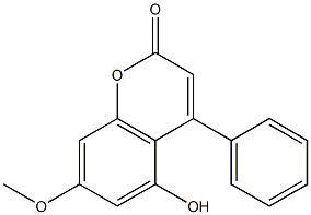 4-(Phenyl)-5-hydroxy-7-methoxycoumarin Struktur