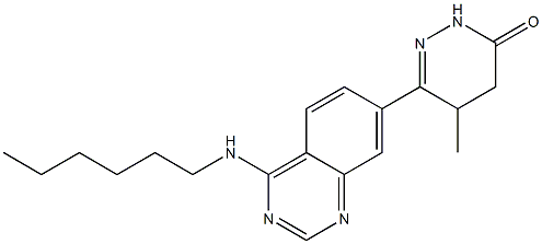 4,5-Dihydro-5-methyl-6-(4-hexylaminoquinazolin-7-yl)pyridazin-3(2H)-one Struktur