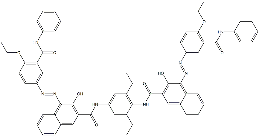 N,N'-(2,6-Diethyl-1,4-phenylene)bis[4-[[4-ethoxy-5-(phenylcarbamoyl)phenyl]azo]-3-hydroxy-2-naphthalenecarboxamide] Struktur