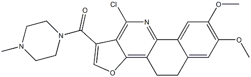 4,5-Dihydro-7,8-dimethoxy-11-chloro-1-[(4-methylpiperazin-1-yl)carbonyl]benzo[h]furo[3,2-c]quinoline Struktur