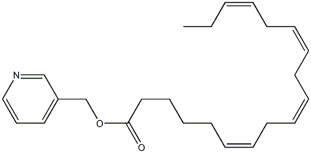 (6Z,9Z,12Z,15Z)-6,9,12,15-Octadecatetraenoic acid 3-pyridinylmethyl ester Struktur