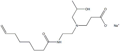 3-[N-(2-Hydroxypropyl)-N-[2-(7-octenoylamino)ethyl]amino]propionic acid sodium salt Struktur