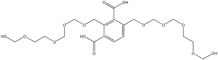 2,4-Bis(10-hydroxy-2,4,6,9-tetraoxadecan-1-yl)isophthalic acid Struktur