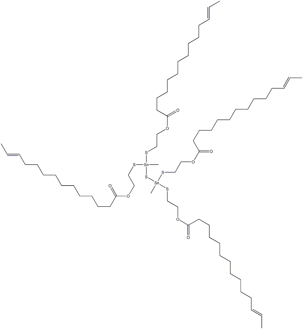 Bis[methylbis[[2-(11-tridecenylcarbonyloxy)ethyl]thio]stannyl] sulfide Struktur