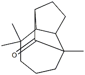 (-)-1,2,3,3a,4,5,6,7,8,8a-Decahydro-4,8,8-trimethyl-1,4-methanoazulen-9-one Struktur