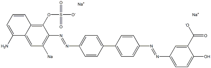 5-[[4'-[(5-Amino-1-hydroxy-3-sodiosulfo-2-naphthalenyl)azo]-1,1'-biphenyl-4-yl]azo]-2-hydroxybenzoic acid sodium salt Struktur