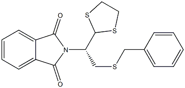 (-)-N-[(S)-2-Benzylthio-1-(1,3-dithiolane-2-yl)ethyl]phthalimide Struktur