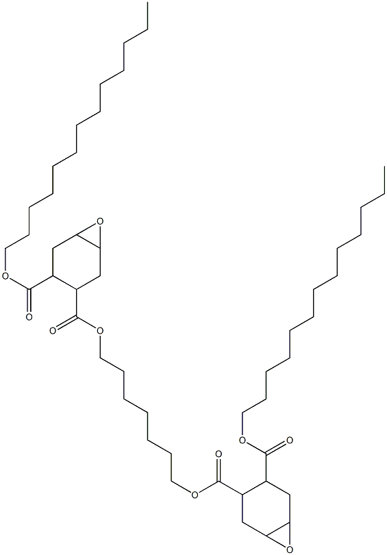 Bis[2-(tridecyloxycarbonyl)-4,5-epoxy-1-cyclohexanecarboxylic acid]1,7-heptanediyl ester Struktur