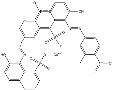 Bis[1-[(3-methyl-4-nitrophenyl)azo]-2-hydroxy-8-naphthalenesulfonic acid]calcium salt Struktur