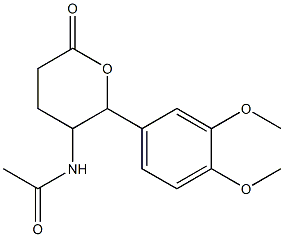 N-[[2-(3,4-Dimethoxyphenyl)-6-oxotetrahydro-2H-pyran]-3-yl]acetamide Struktur