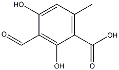 3-Formyl-2,4-dihydroxy-6-methylbenzoic acid Struktur