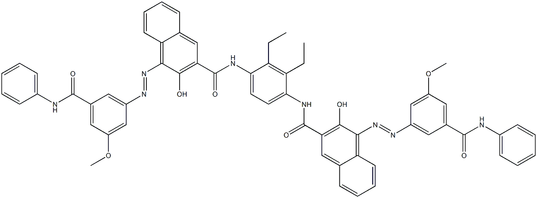 N,N'-(2,3-Diethyl-1,4-phenylene)bis[4-[[3-methoxy-5-(phenylcarbamoyl)phenyl]azo]-3-hydroxy-2-naphthalenecarboxamide] Struktur