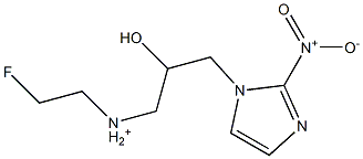 N-(2-Fluoroethyl)-2-hydroxy-3-(2-nitro-1H-imidazol-1-yl)propan-1-aminium Struktur