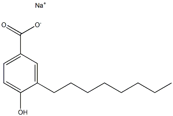 3-Octyl-4-hydroxybenzoic acid sodium salt Struktur