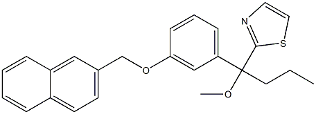 2-[1-Methoxy-1-[3-[(2-naphthalenyl)methoxy]phenyl]butyl]thiazole Struktur