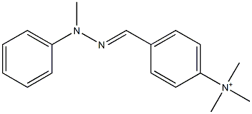 N,N,N-Trimethyl-4-[[2-methyl-2-phenylhydrazono]methyl]benzenaminium Struktur