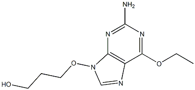 2-Amino-6-ethoxy-9-(3-hydroxypropyloxy)-9H-purine Struktur