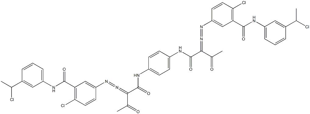 3,3'-[1,4-Phenylenebis[iminocarbonyl(acetylmethylene)azo]]bis[N-[3-(1-chloroethyl)phenyl]-6-chlorobenzamide] Struktur