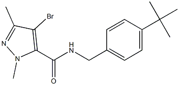 N-(4-tert-Butylbenzyl)-1,3-dimethyl-4-bromo-1H-pyrazole-5-carboxamide Struktur