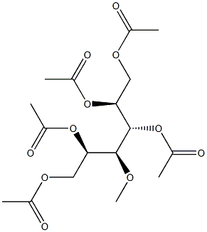 3-O-Methyl-1-O,2-O,4-O,5-O,6-O-pentaacetyl-L-glucitol Struktur