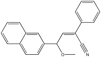 4-Methoxy-2-phenyl-4-(2-naphtyl)-2-butenenitrile Struktur