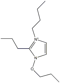 1-(Propyloxy)-2-propyl-3-butyl-1H-imidazol-3-ium Struktur