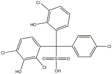 (4-Chlorophenyl)(3-chloro-2-hydroxyphenyl)(2,4-dichloro-3-hydroxyphenyl)methanesulfonic acid Struktur